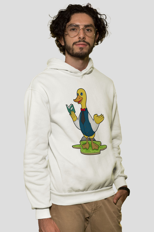 Öğretmen Beyaz Unisex Kapüşonlu Sweatshirt