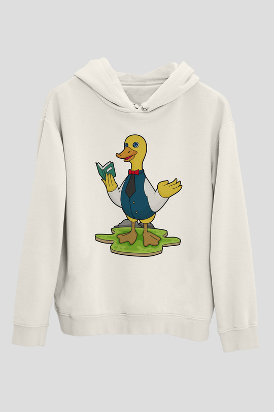Öğretmen Beyaz Unisex Kapüşonlu Sweatshirt