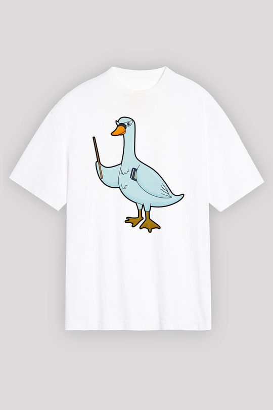 Öğretmen Beyaz Oversize Tişört Oversize T-shirt - TişörtFabrikası