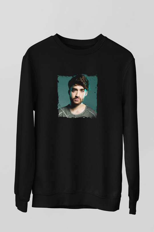 Oliver Heldens Baskılı Unisex Siyah Sweatshirt