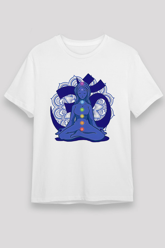 Om Baskılı Unisex Beyaz Tişört - Tshirt