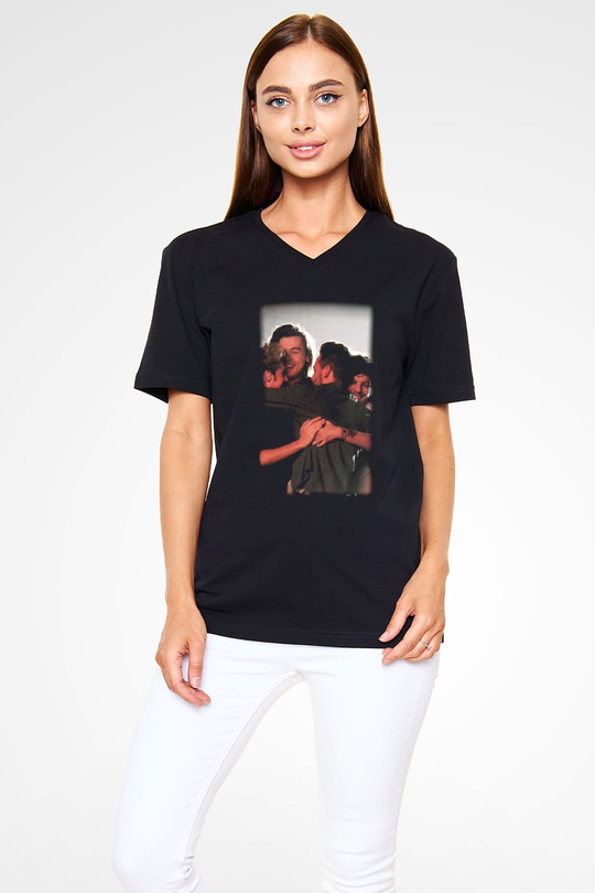 One Direction Siyah Unisex V Yaka Tişört T-Shirt