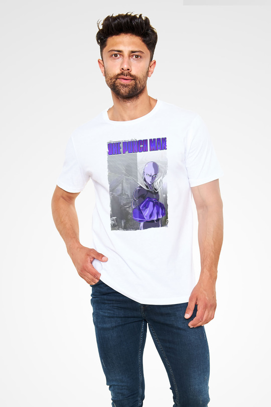 One Punch Man Beyaz Unisex Tişört T-Shirt