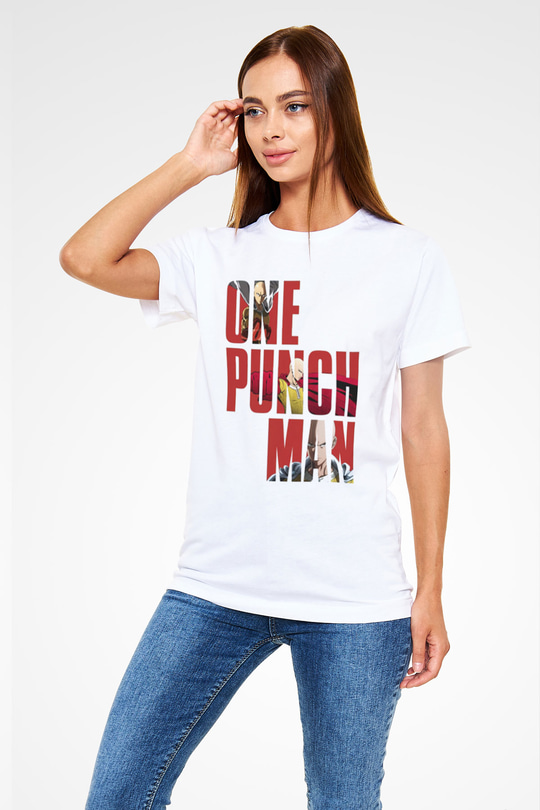 One Punch Man Beyaz Unisex Tişört T-Shirt