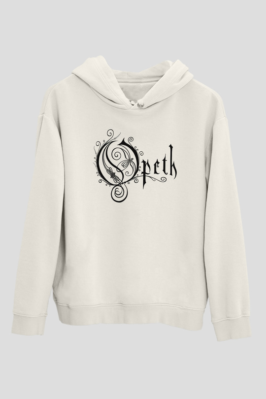 Opeth Beyaz Unisex Kapşonlu Sweatshirt