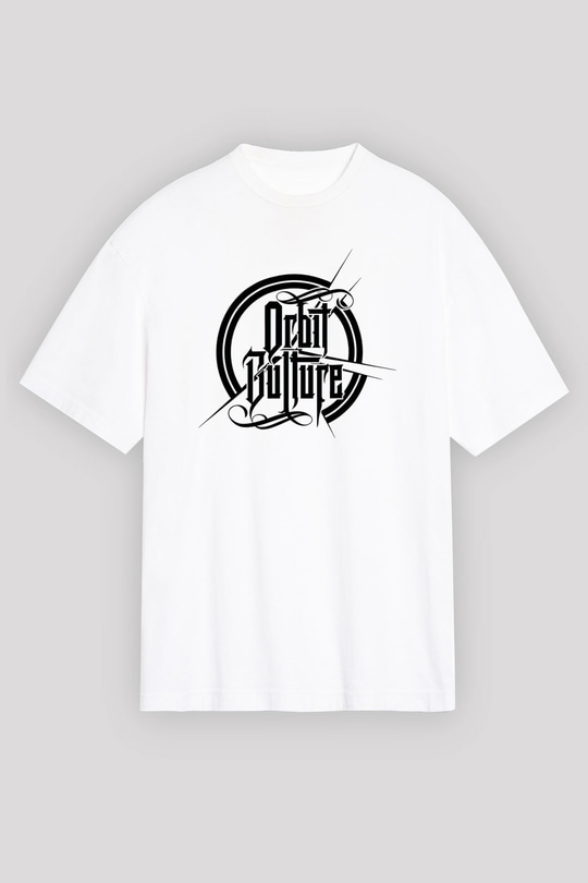 Orbit Culture Baskılı Beyaz Unisex Oversize Tişört - Tshirt