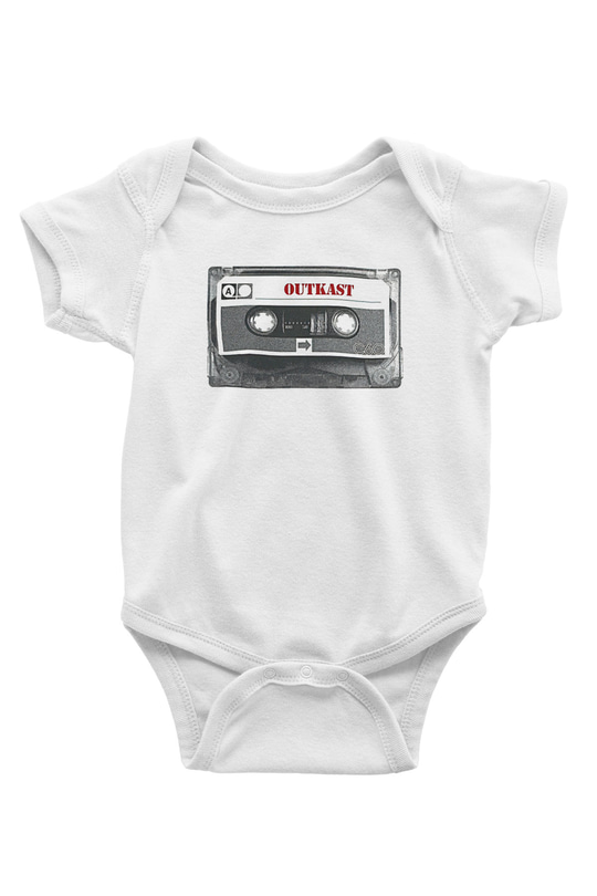 OutKast Baskılı Beyaz Unisex Bebek Body - Zıbın