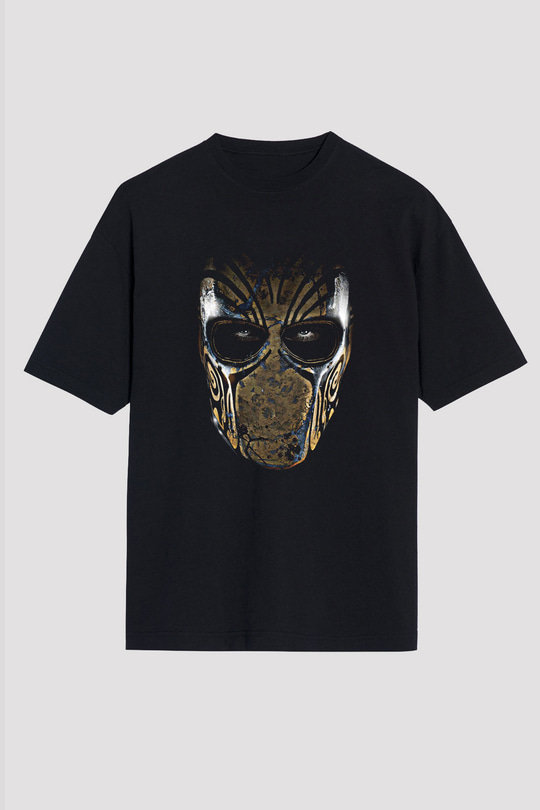 Paintball Baskılı Unisex Siyah Oversize Tişört