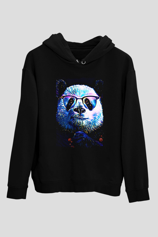 Panda Siyah Unisex Hoodie
