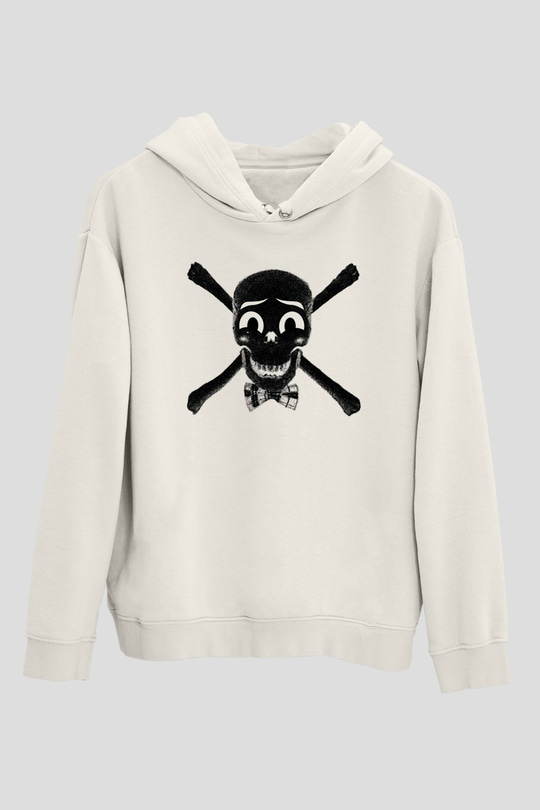 Papyonlu Kuru KafaBeyaz  Unisex Hoodie