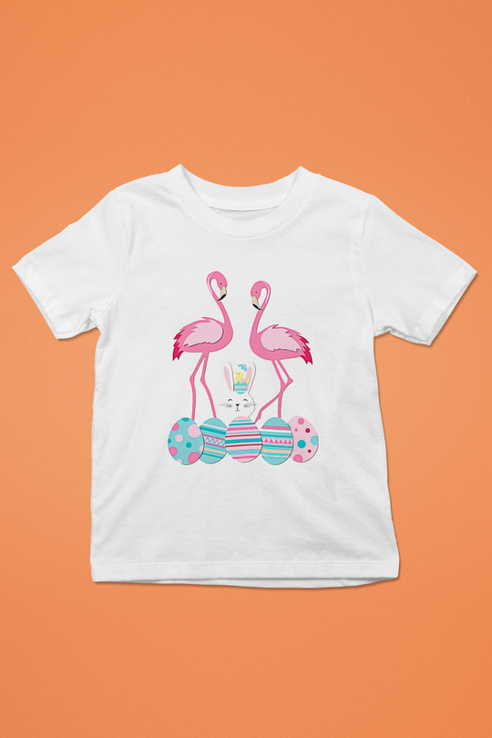 Paskalya Baskılı Beyaz Unisex Beyaz Çocuk Tişört - Tshirt