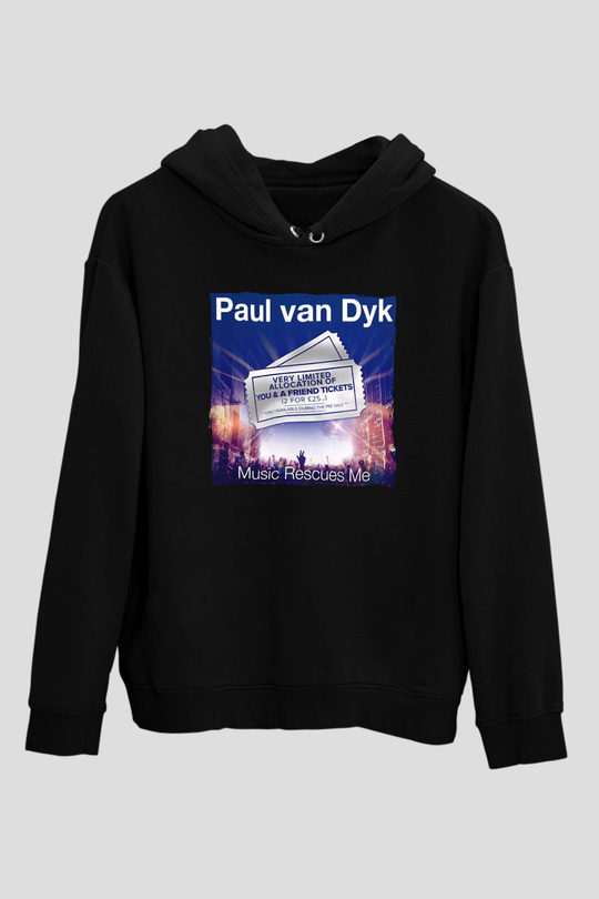 Paul Van Dyk Siyah Unisex Kapüşonlu Sweatshirt