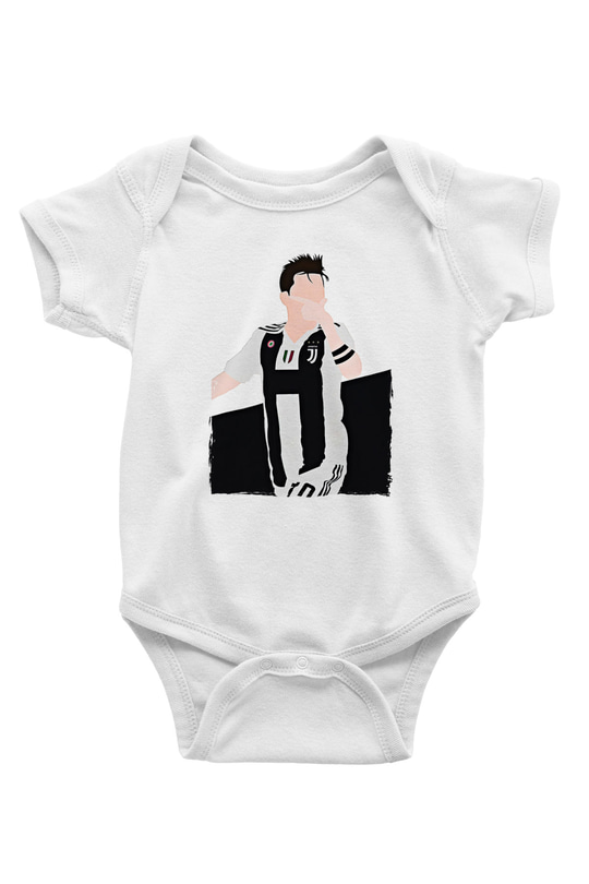 Paulo Dybala Baskılı Beyaz Unisex Bebek Body - Zıbın