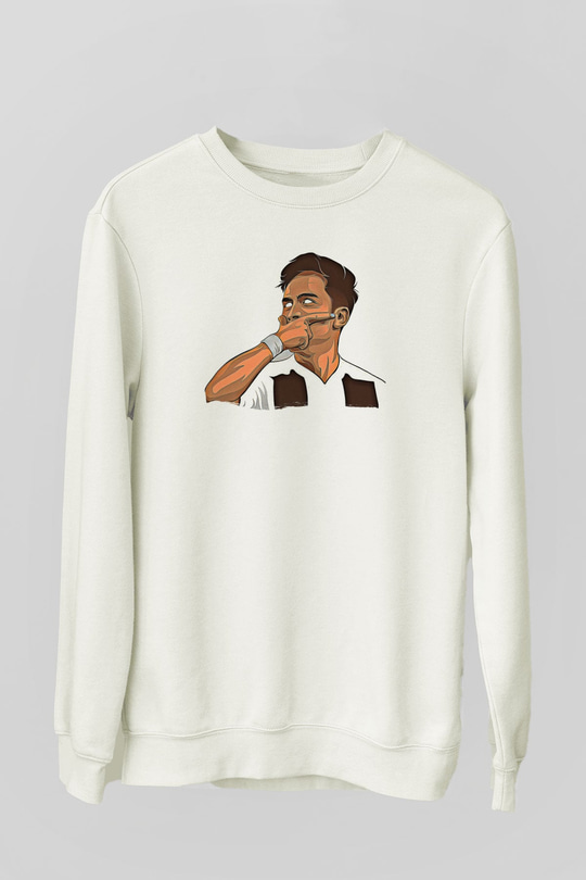Paulo Dybala Baskılı Beyaz Unisex Sweatshirt