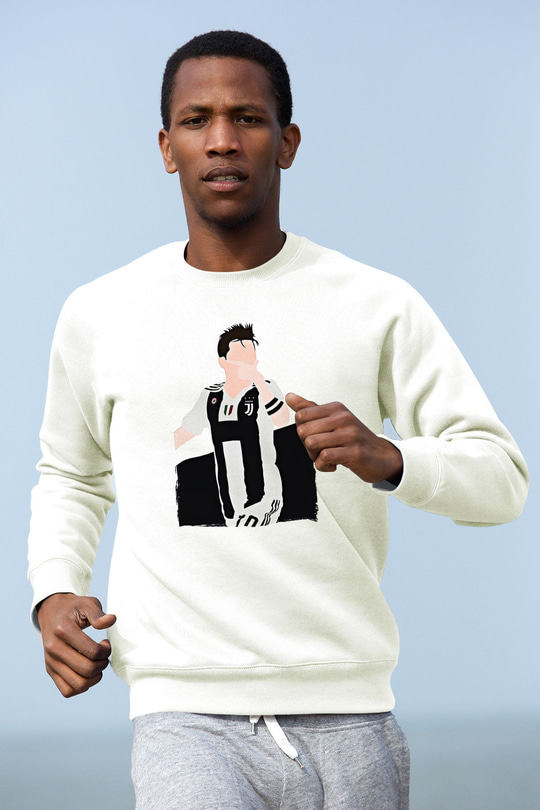 Paulo Dybala Baskılı Beyaz Unisex Sweatshirt