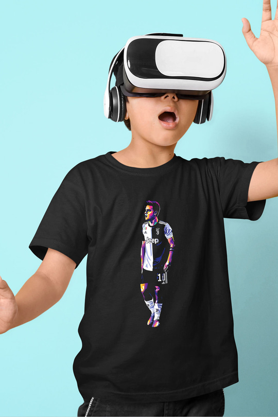 Paulo Dybala Baskılı Unisex Siyah Çocuk Tişört - Tshirt