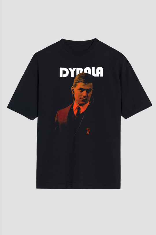 Paulo Dybala Baskılı Unisex Siyah Oversize Tişört - Tshirt