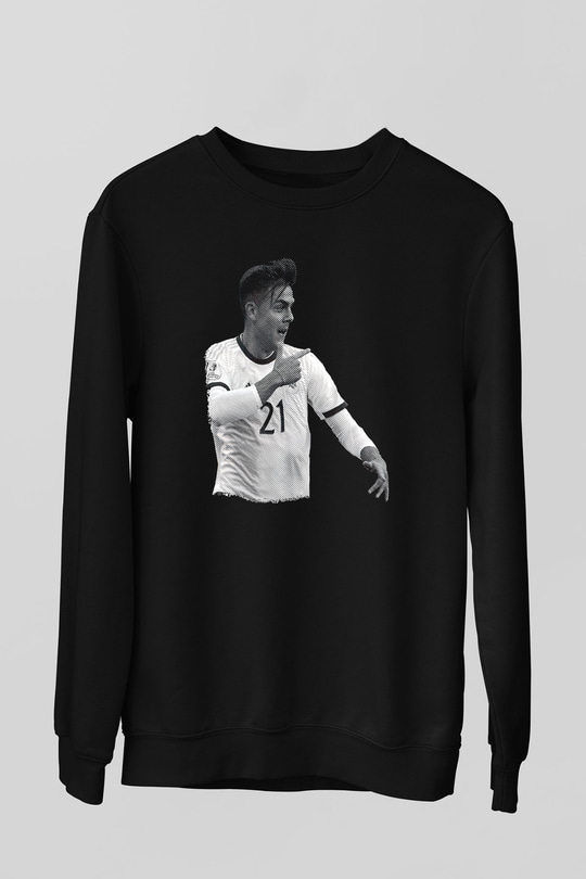 Paulo Dybala Baskılı Unisex Siyah Sweatshirt