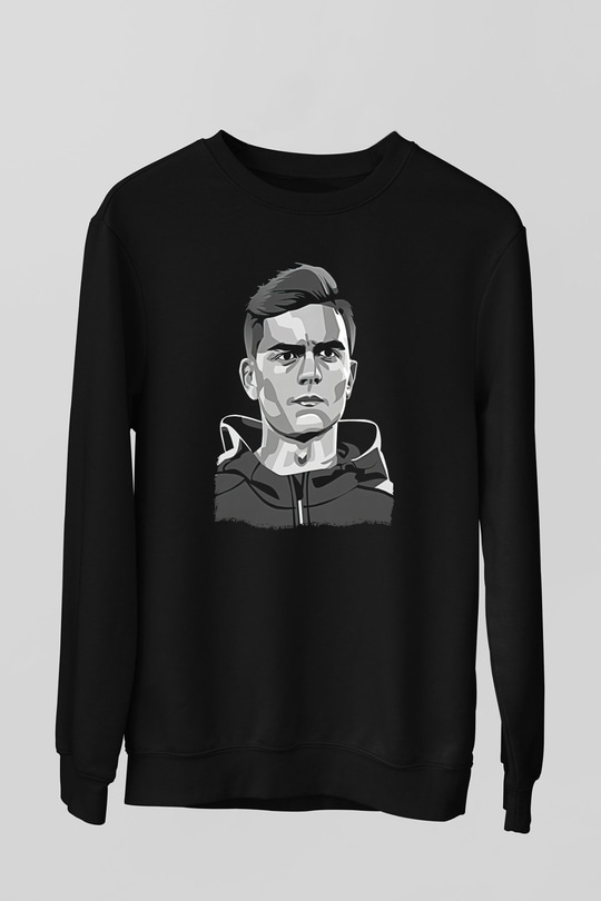 Paulo Dybala Baskılı Unisex Siyah Sweatshirt