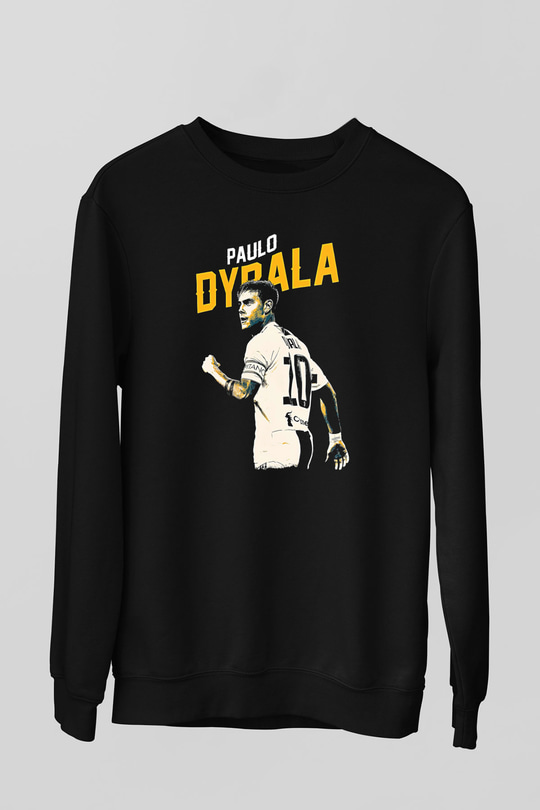 Paulo Dybala Baskılı Unisex Siyah Sweatshirt
