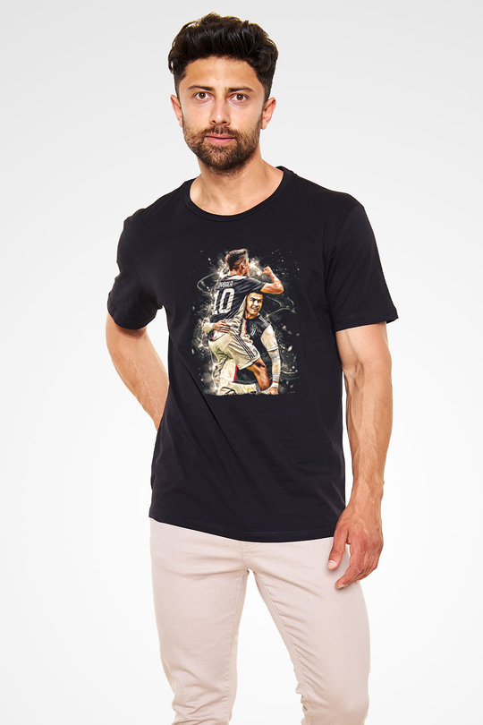 Paulo Dybala Baskılı Unisex Siyah Tişört - Tshirt