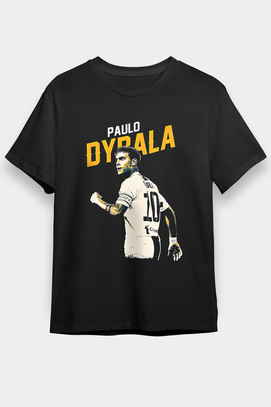 Paulo Dybala Baskılı Unisex Siyah Tişört - Tshirt