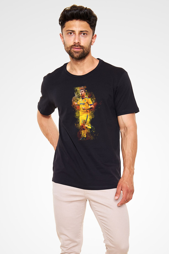 Paulo Dybala Baskılı Unisex Siyah Tişört - Tshirt