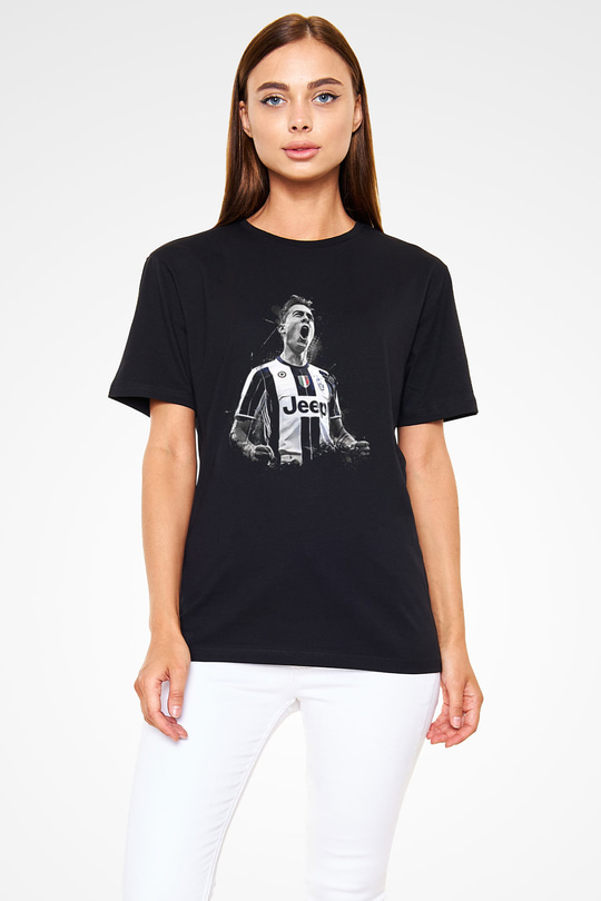 Paulo Dybala Baskılı Unisex Siyah Tişört - Tshirt