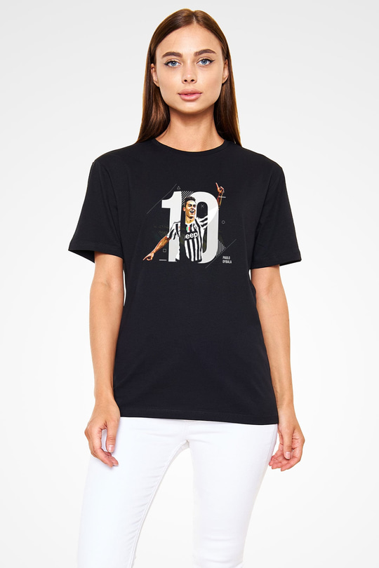 Paulo Dybala Baskılı Unisex Siyah Tişört - Tshirt
