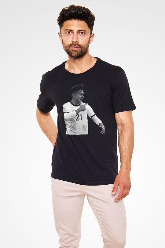 Paulo Dybala Baskılı Unisex Siyah Tişört - Tshirt