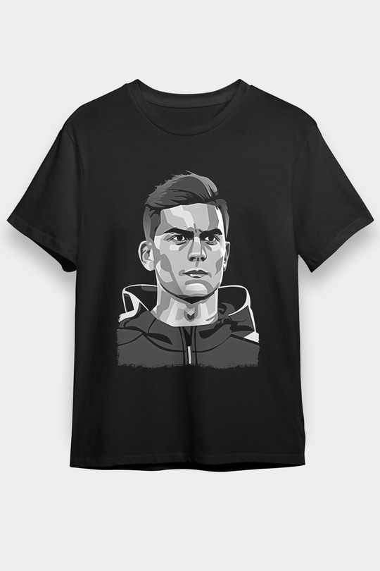 Paulo Dybala Baskılı Unisex Siyah Tişört - Tshirt