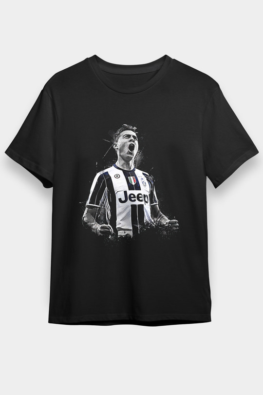Paulo Dybala Baskılı Unisex Siyah Tişört - Tshirt