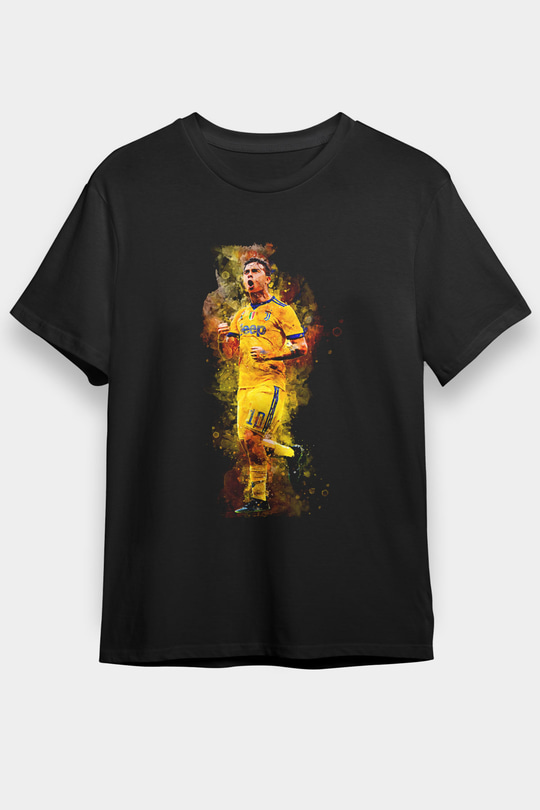 Paulo Dybala Baskılı Unisex Siyah Tişört - Tshirt