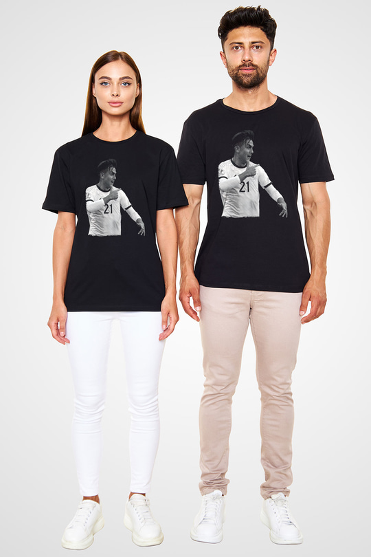 Paulo Dybala Baskılı Unisex Siyah Tişört - Tshirt