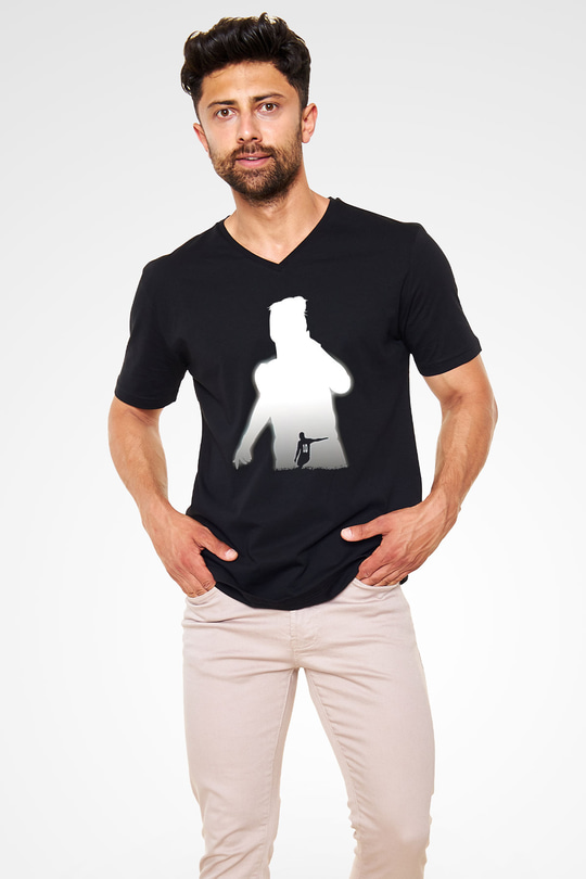 Paulo Dybala Baskılı Unisex Siyah V Yaka Tişört - Tshirt