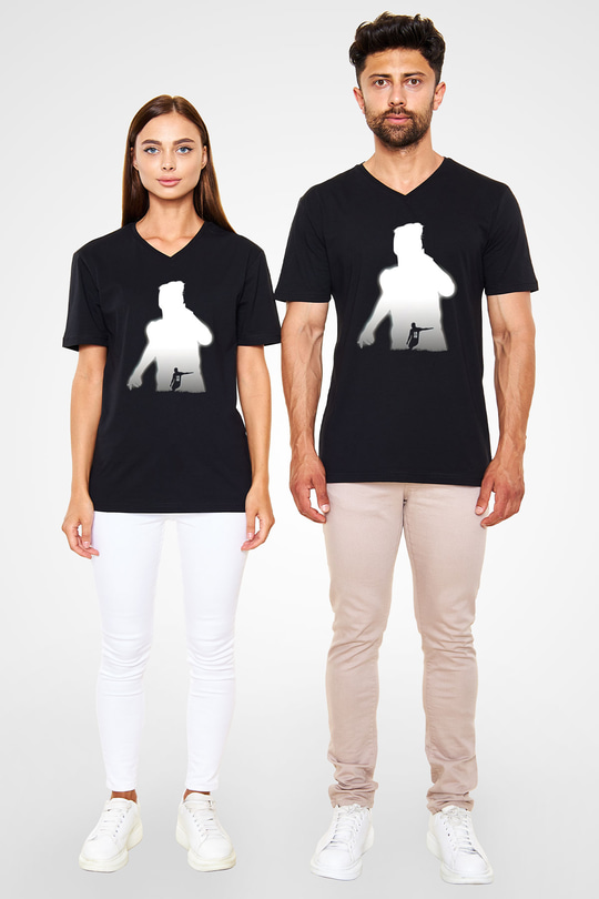 Paulo Dybala Baskılı Unisex Siyah V Yaka Tişört - Tshirt