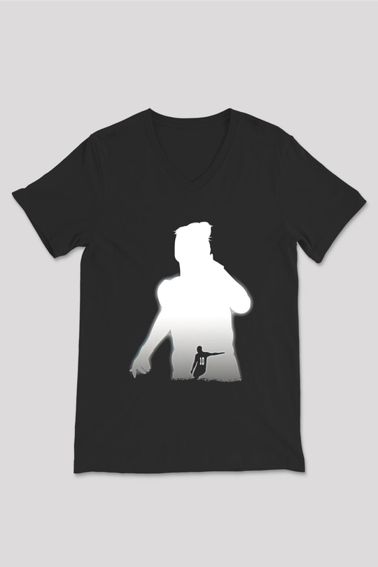 Paulo Dybala Baskılı Unisex Siyah V Yaka Tişört - Tshirt