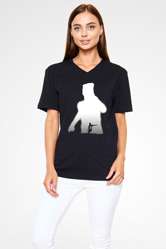 Paulo Dybala Baskılı Unisex Siyah V Yaka Tişört - Tshirt