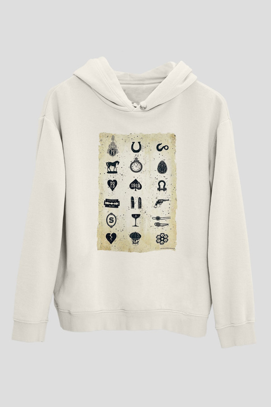 Peaky Blinders Baskılı Beyaz Unisex Hoodie