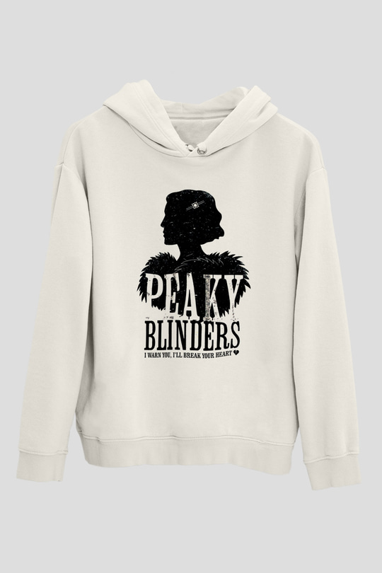 Peaky Blinders Baskılı Beyaz Unisex Hoodie