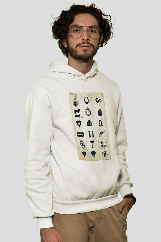 Peaky Blinders Baskılı Beyaz Unisex Hoodie