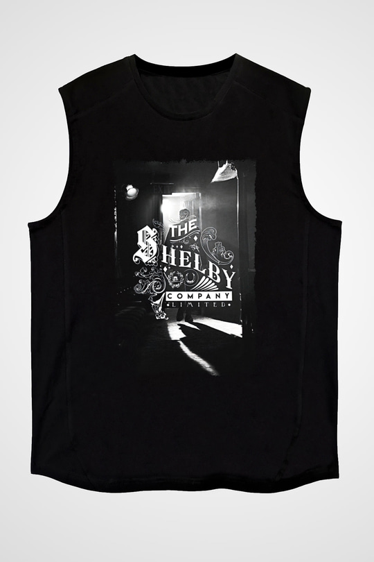 Peaky Blinders Baskılı Unisex Siyah Kolsuz Tişört - Tshirt
