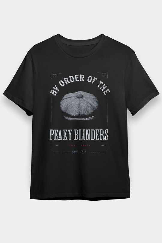 Peaky Blinders Baskılı Unisex Siyah Tişört - Tshirt