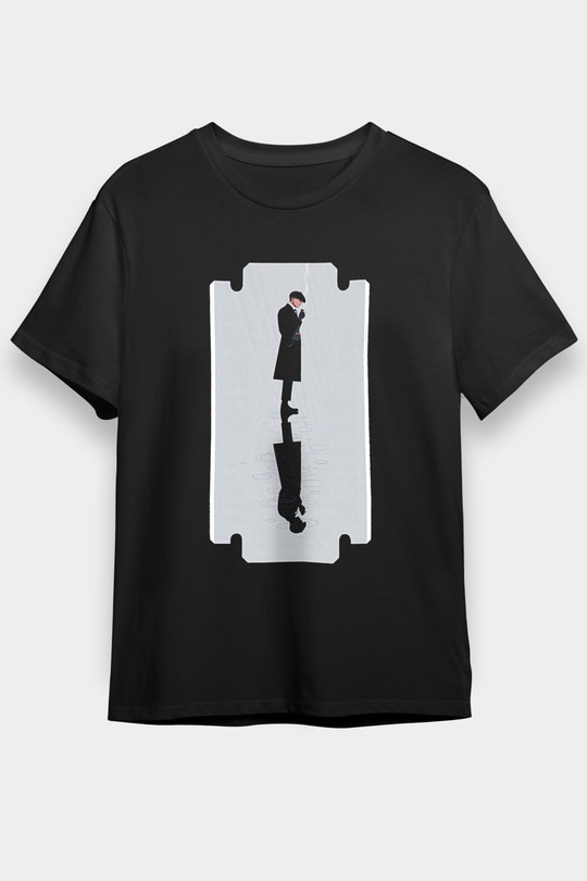 Peaky Blinders Baskılı Unisex Siyah Tişört - Tshirt