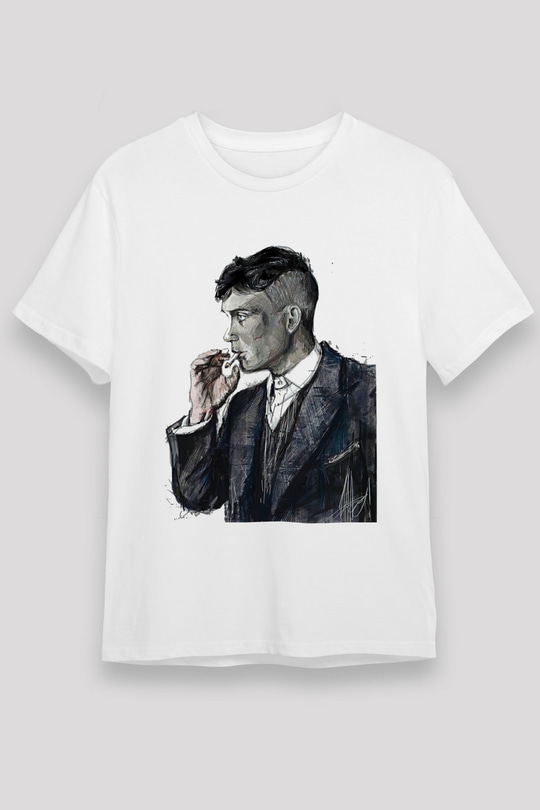 Peaky Blinders Unisex Baskılı Beyaz Tişört - Tshirt