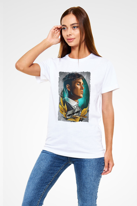 Peaky Blinders Unisex Baskılı Beyaz Tişört - Tshirt