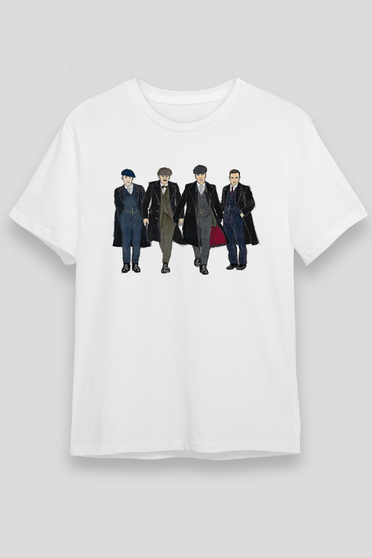 Peaky Blinders Unisex Baskılı Beyaz Tişört - Tshirt