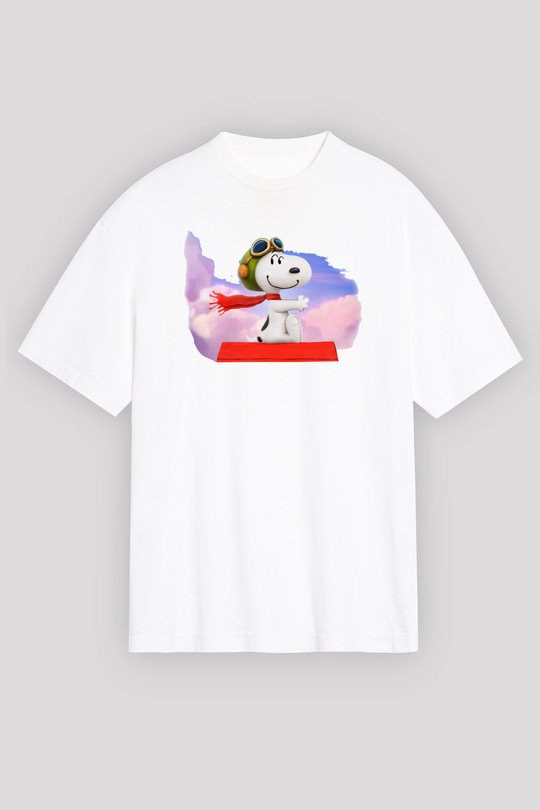 Peanuts Beyaz Unisex Oversize Tişört