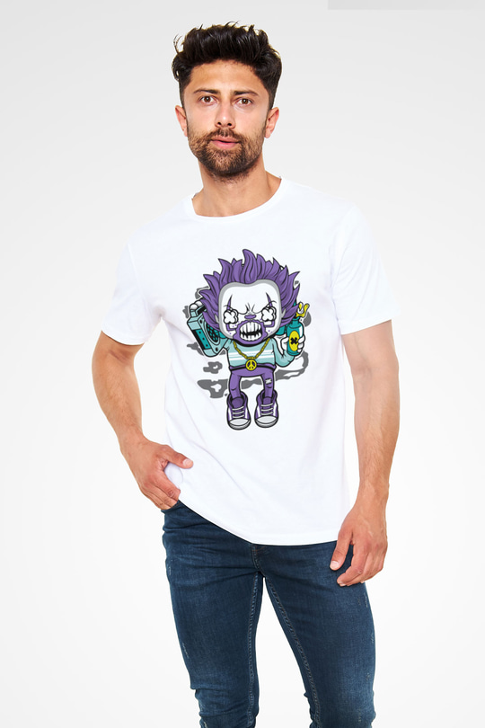 Pennywise Boombox Baskılı Beyaz Unisex Tişört