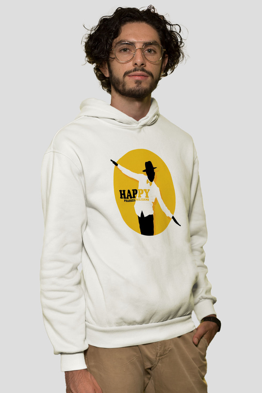 Pharrel Williams Beyaz Unisex Kapşonlu Sweatshirt